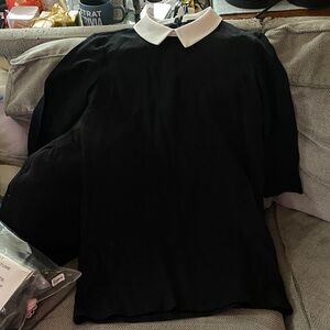 Forever 21 Black Dress with White Peter Pan Collar